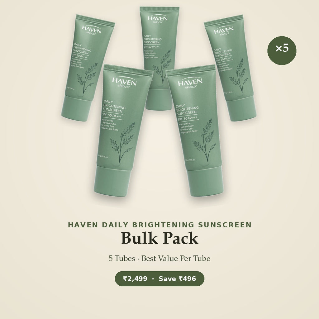 HAVEN Daily Brightening Sunscreen SPF 50 PA+++ — Bulk Pack (5 Tubes)