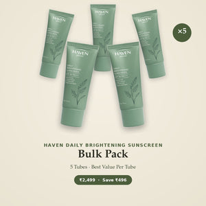 HAVEN Daily Brightening Sunscreen SPF 50 PA+++ — Bulk Pack (5 Tubes)