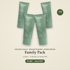 HAVEN Daily Brightening Sunscreen SPF 50 PA+++ — Family Pack (4 Tubes)