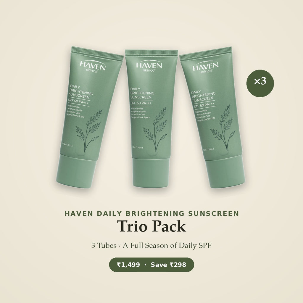 HAVEN Daily Brightening Sunscreen SPF 50 PA+++ — Trio Pack (3 Tubes)