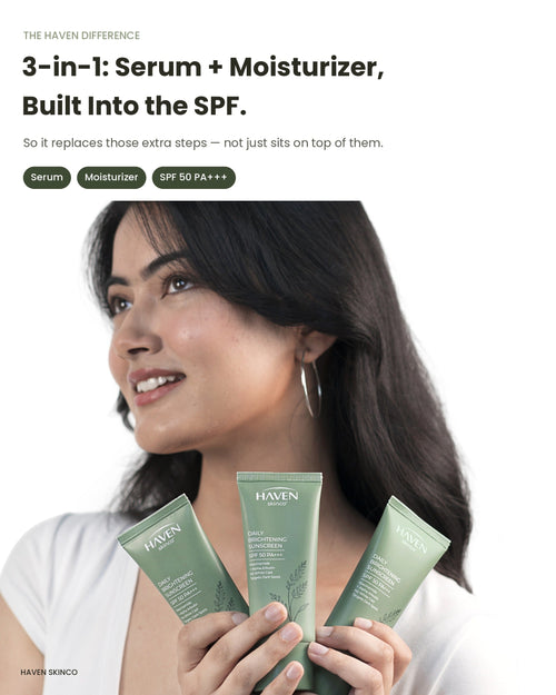 3-in-1 serum and moisturizer built into the SPF - HAVEN