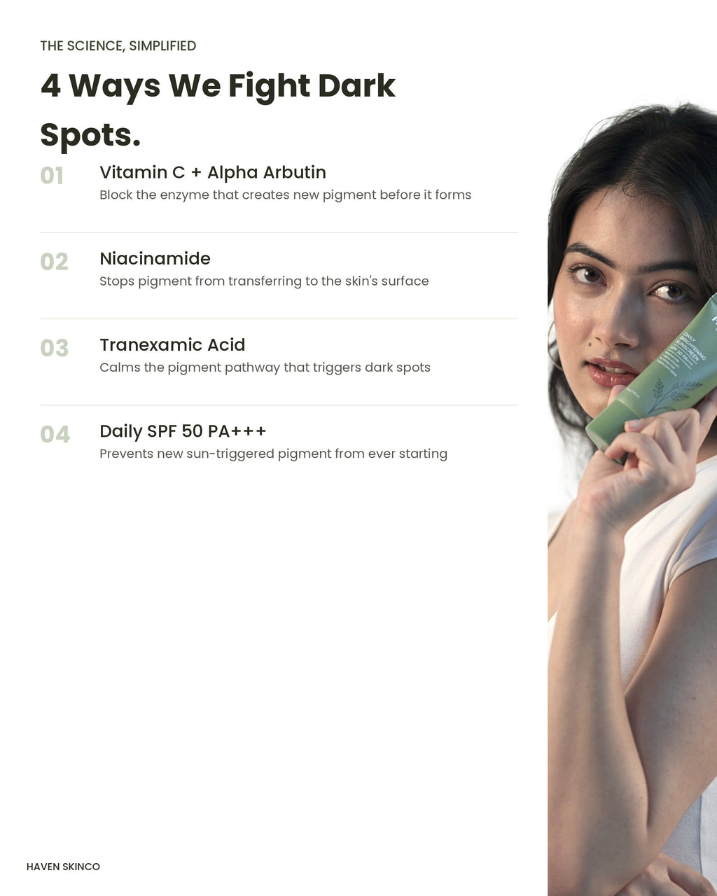 The science, simplified - 4 ways HAVEN fights dark spots