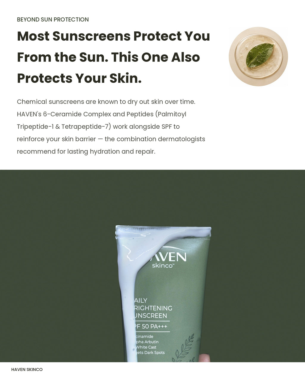 Beyond sun protection - HAVEN ceramide and peptide skin barrier support